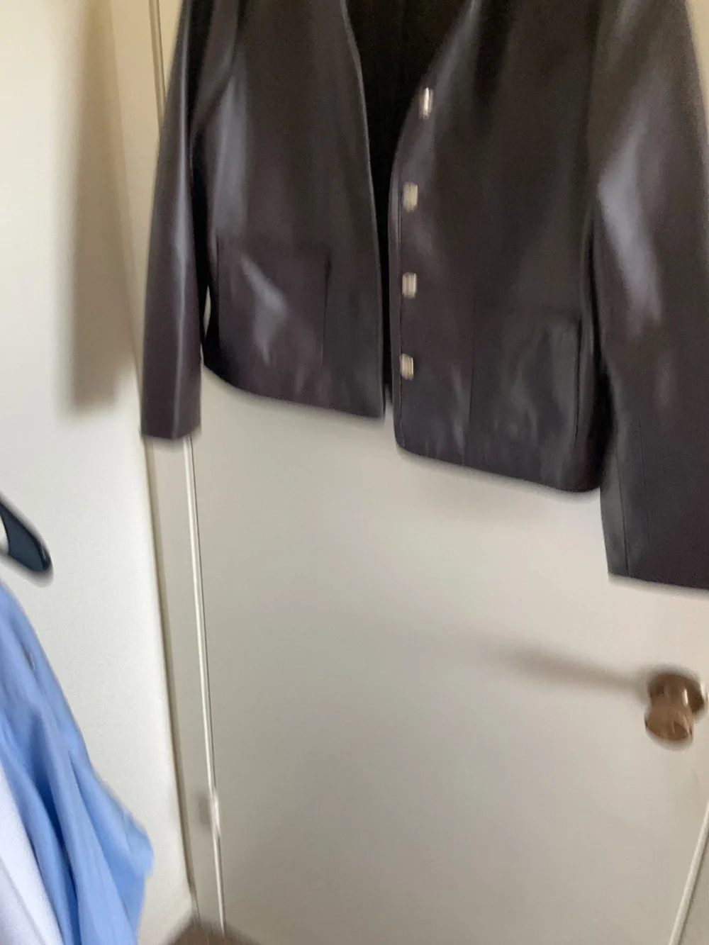REISS  Gracie Cropped Leather Jacket